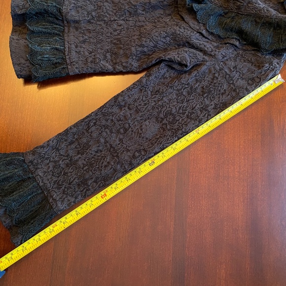 Vintage Style Jacket - Gothic Lace Blazer, Black, Victorian Steampunk Ruffle - Picture 11 of 12